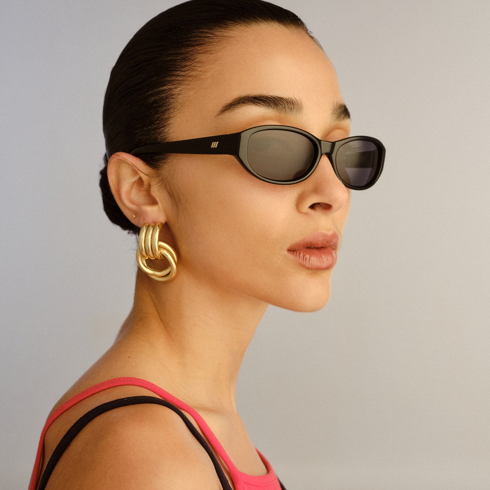 Dont Cha Black Uni-Sex Oval Sunglasses | Le Specs
