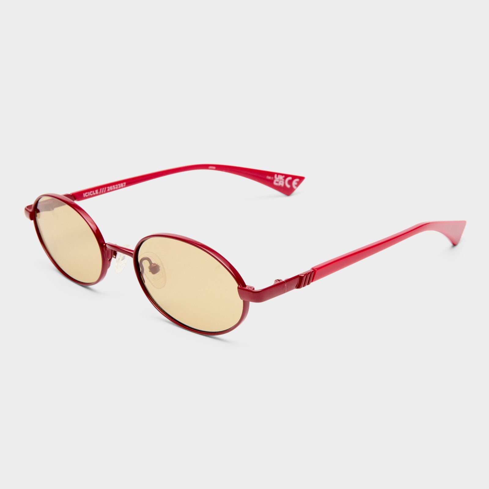 Icicle Moto Red Uni-Sex Oval Sunglasses | Le Specs