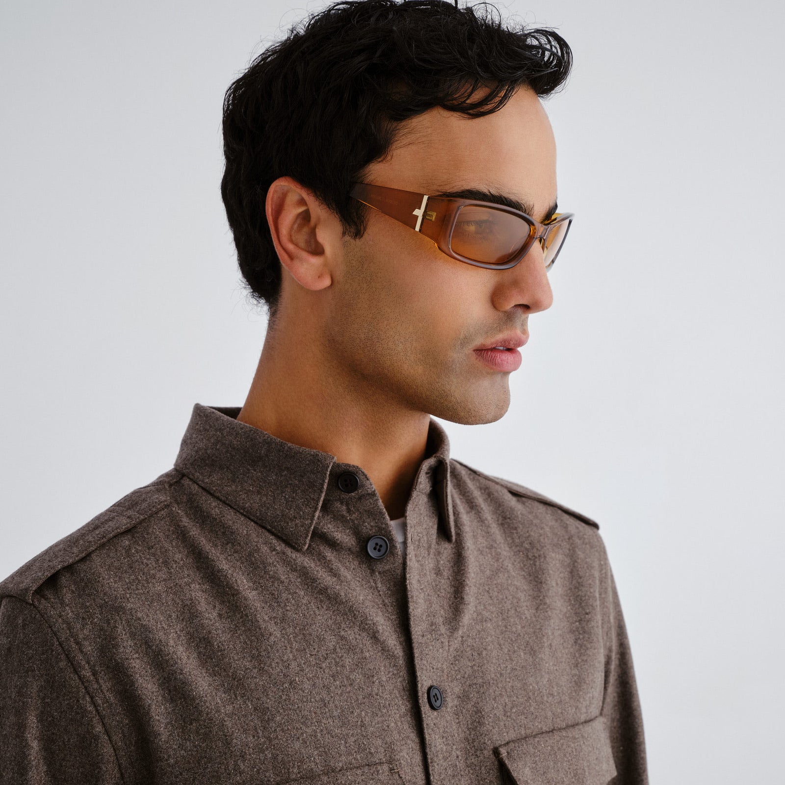 Du Jour Ochre Uni-Sex Wrap Sunglasses | Le Specs