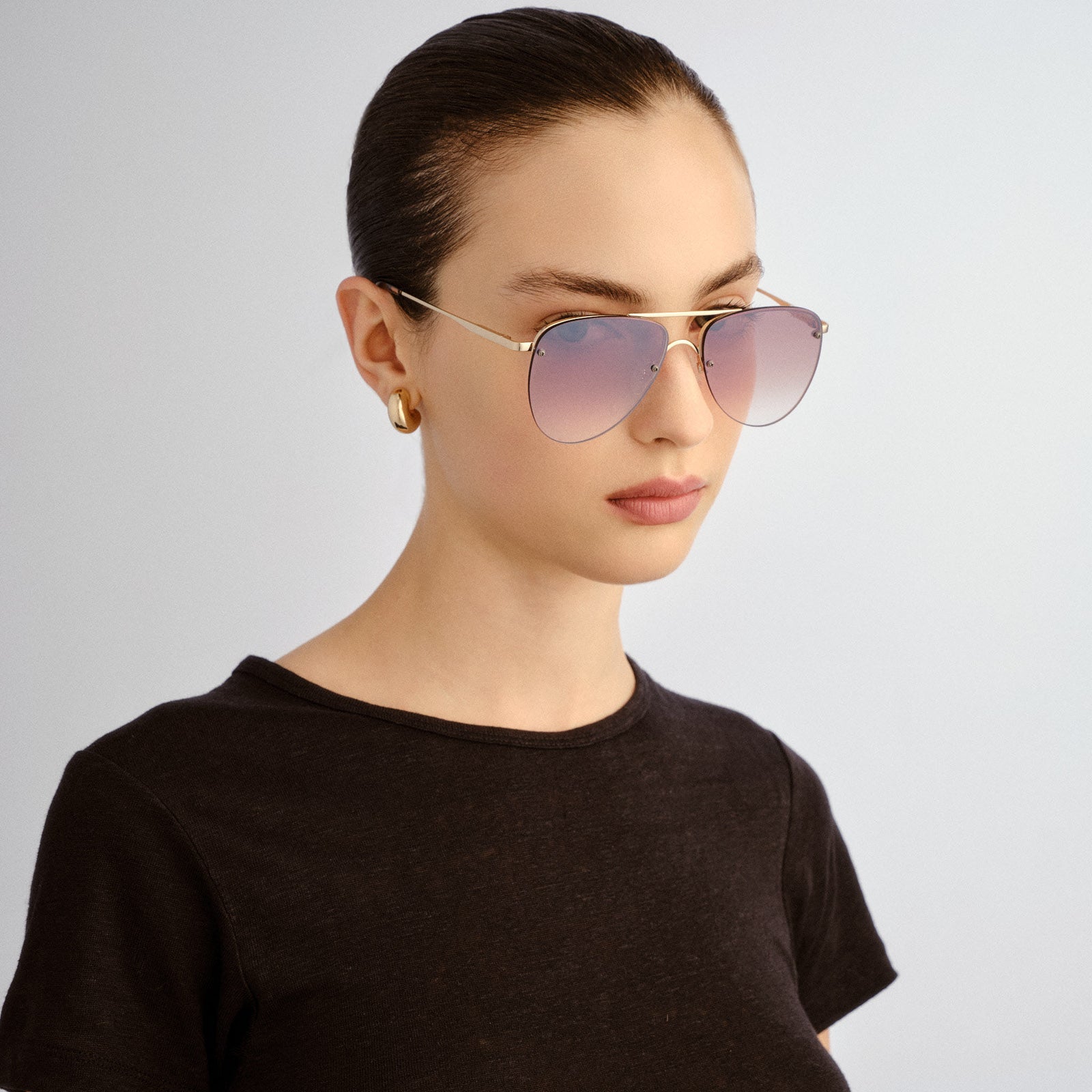 The Prince Gold Female Aviator Sunglasses | Le Specs