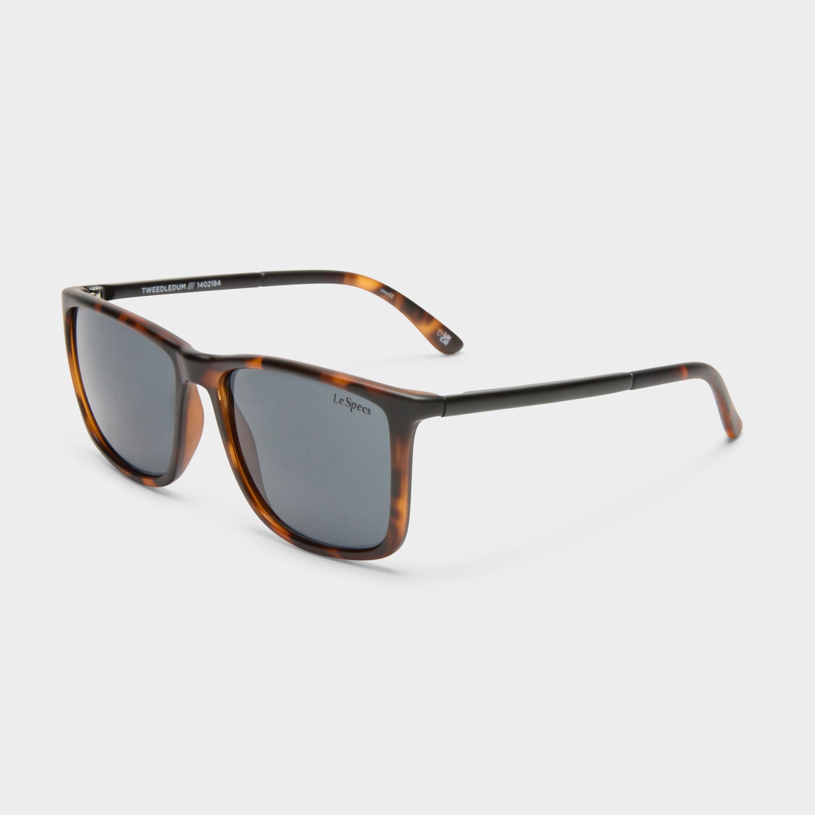 Tweedledum Matte Tort Matte Black Male D-Frame Sunglasses | Le Specs