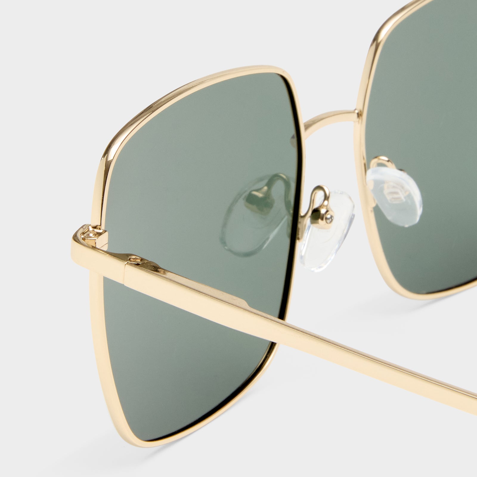 The Cherished Gold Female Square Sunglasses | Le Specs