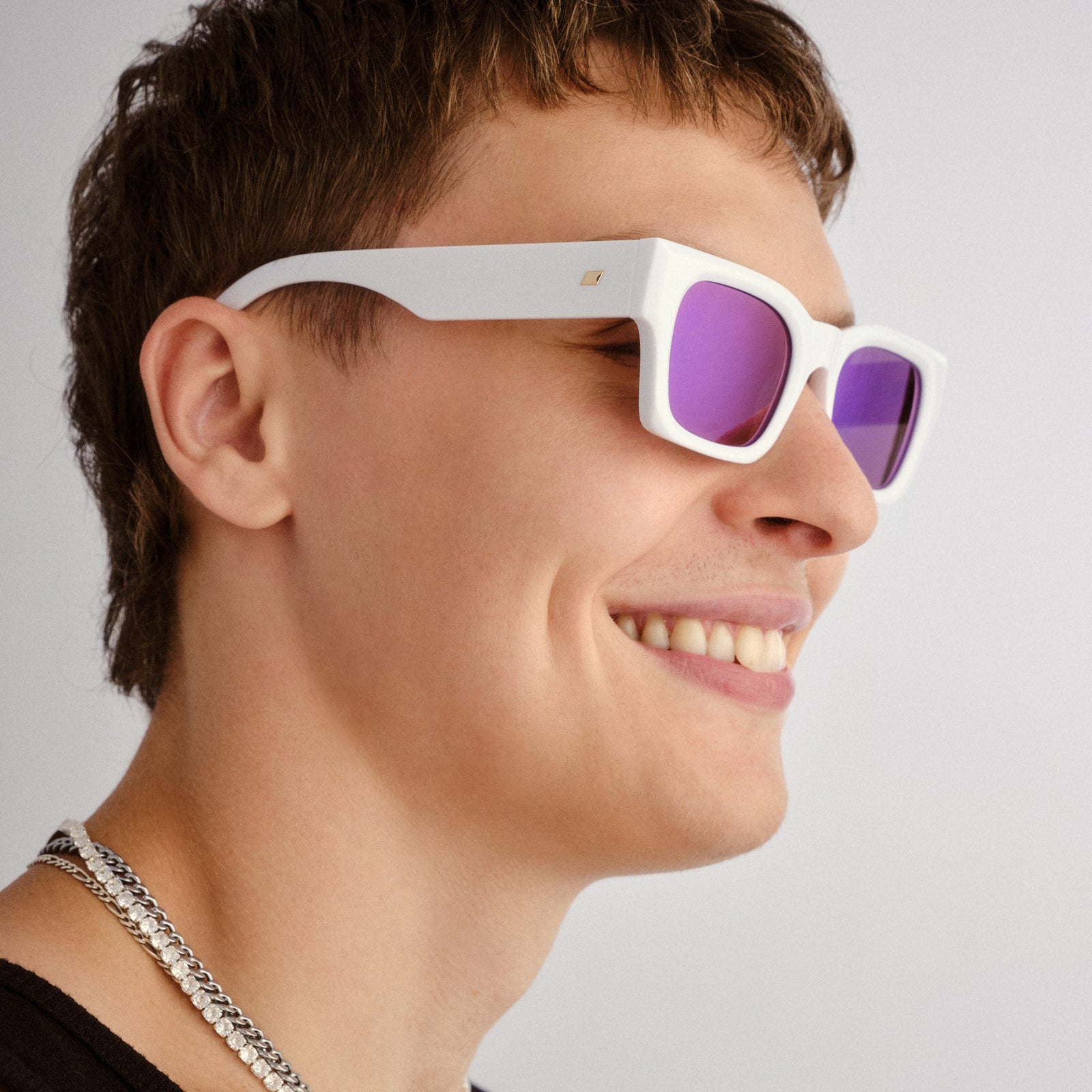 Shmood White Uni-Sex Rectangle Sunglasses | Le Specs