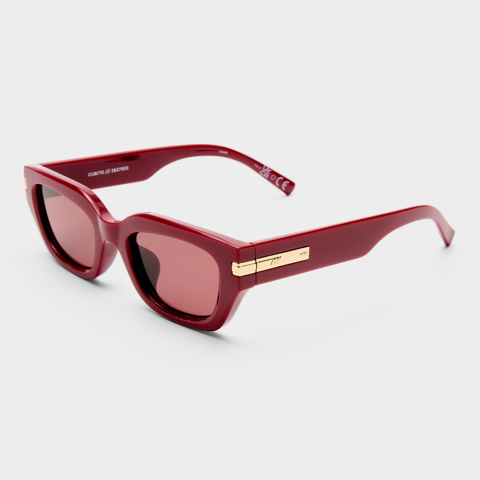 Cubito + Burgundy Uni-Sex D-Frame Sunglasses | Le Specs