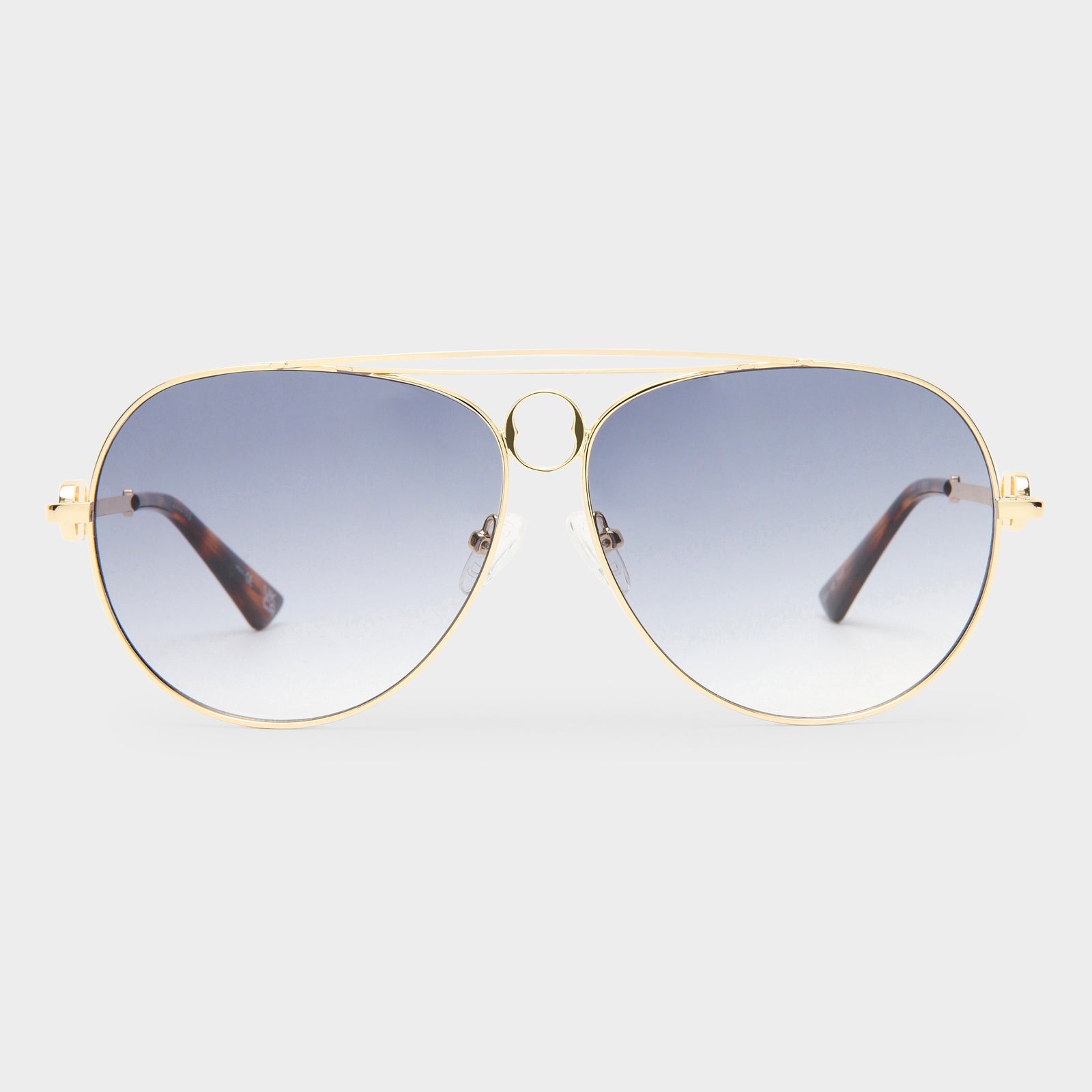 Abracadabra Bright Gold Female Aviator Sunglasses | Le Specs