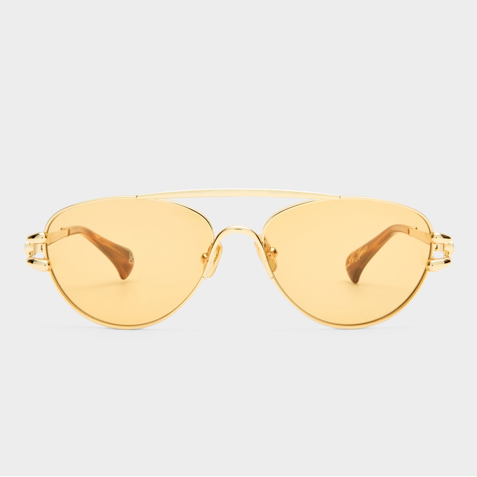 Numero Seis Bright Gold Female Aviator Sunglasses | Le Specs
