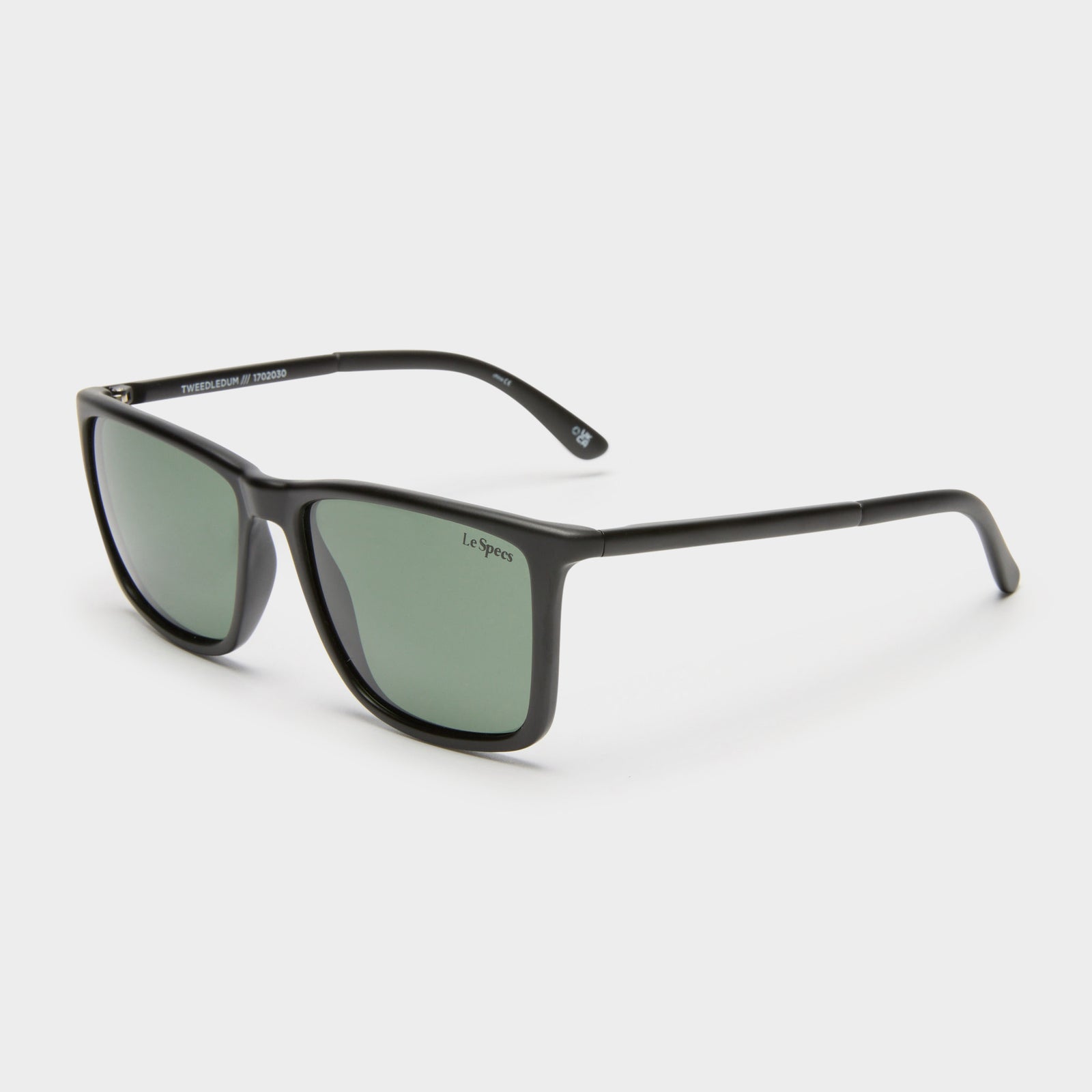 Tweedledum Matte Black Male D-Frame Sunglasses | Le Specs