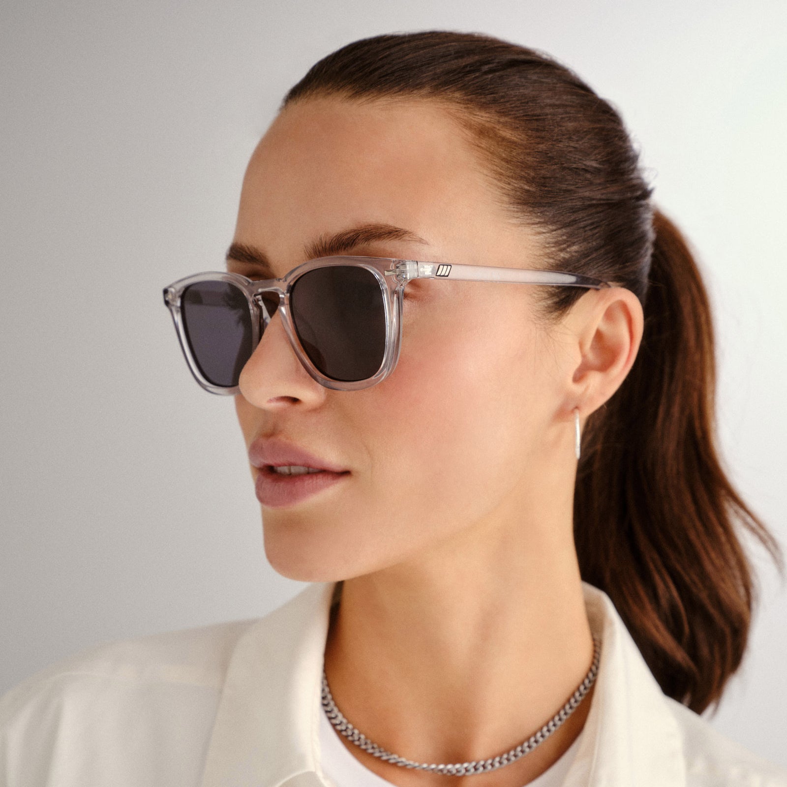 No Biggie Pewter Uni-Sex Square Sunglasses | Le Specs