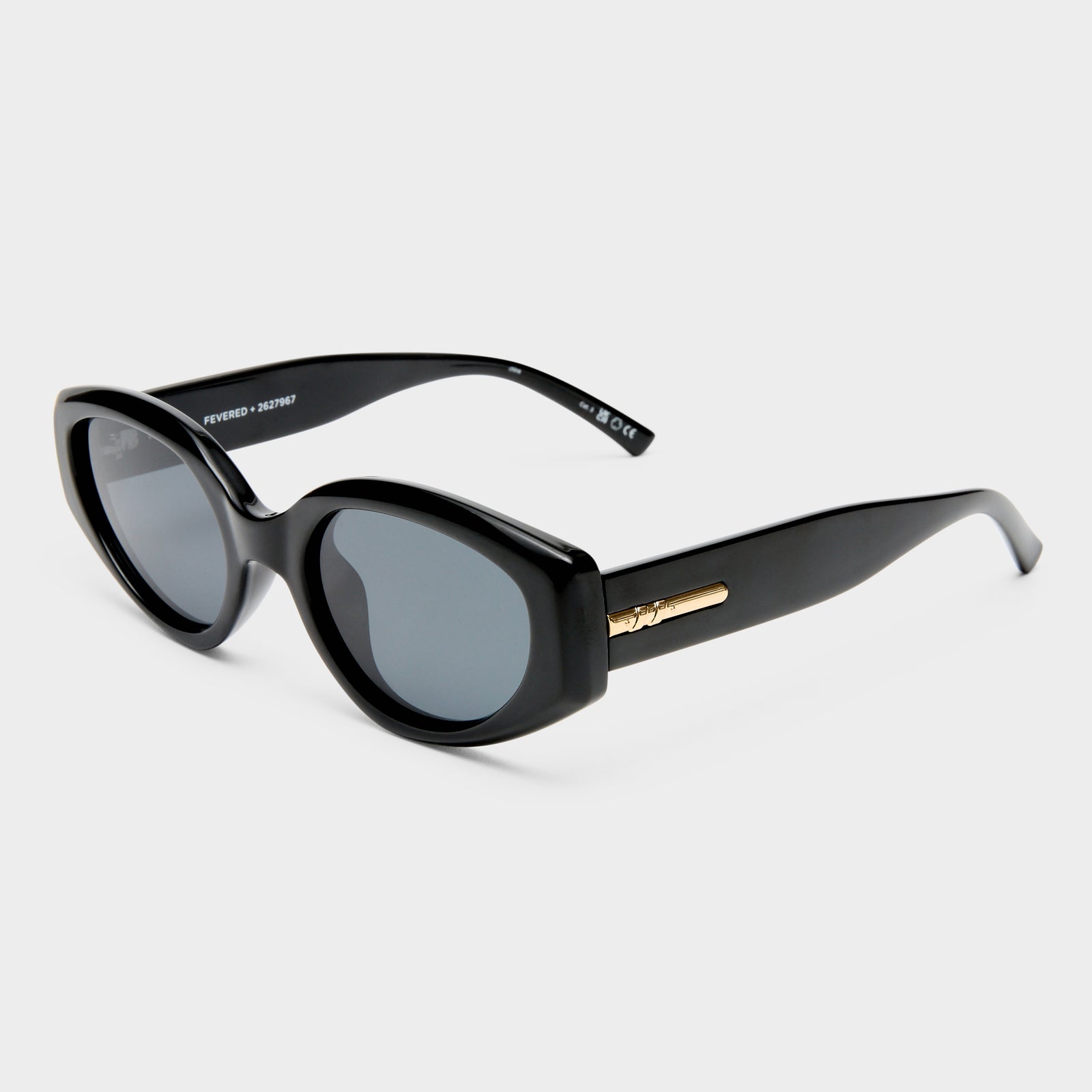 Fevered + Black Female Oval Sunglasses | Le Specs