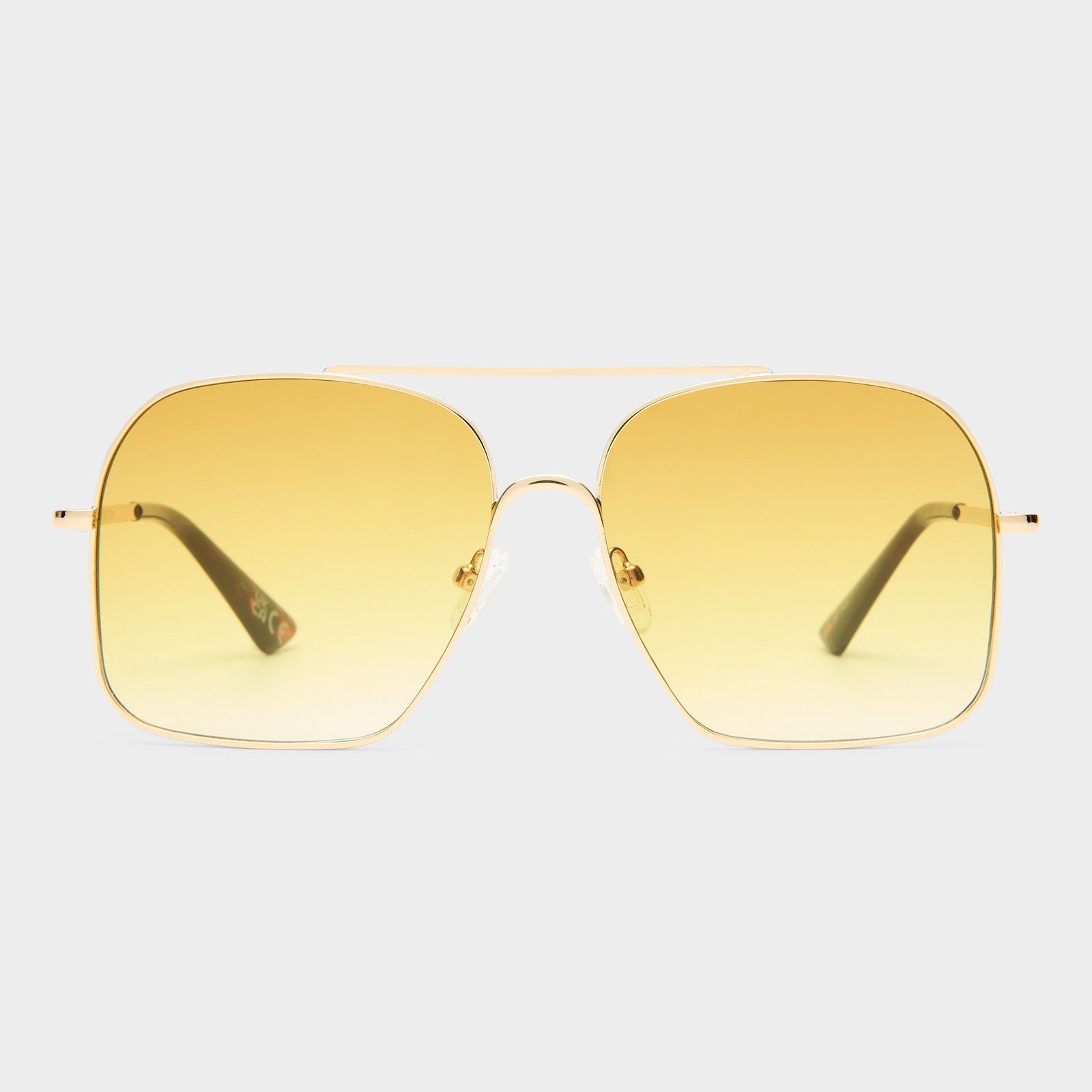 Civelle Bright Gold Tort Female Aviator Sunglasses | Le Specs