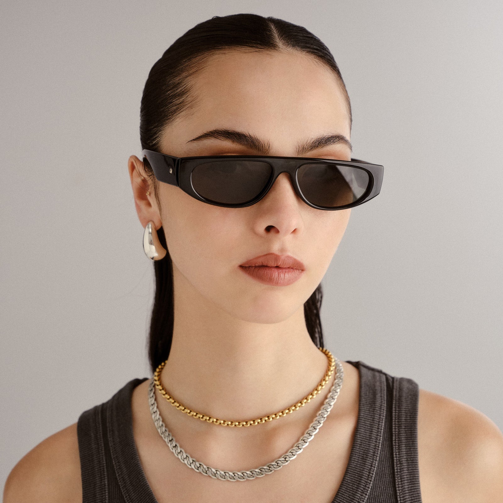Le Ritual Black Uni-Sex D-Frame Sunglasses | Le Specs