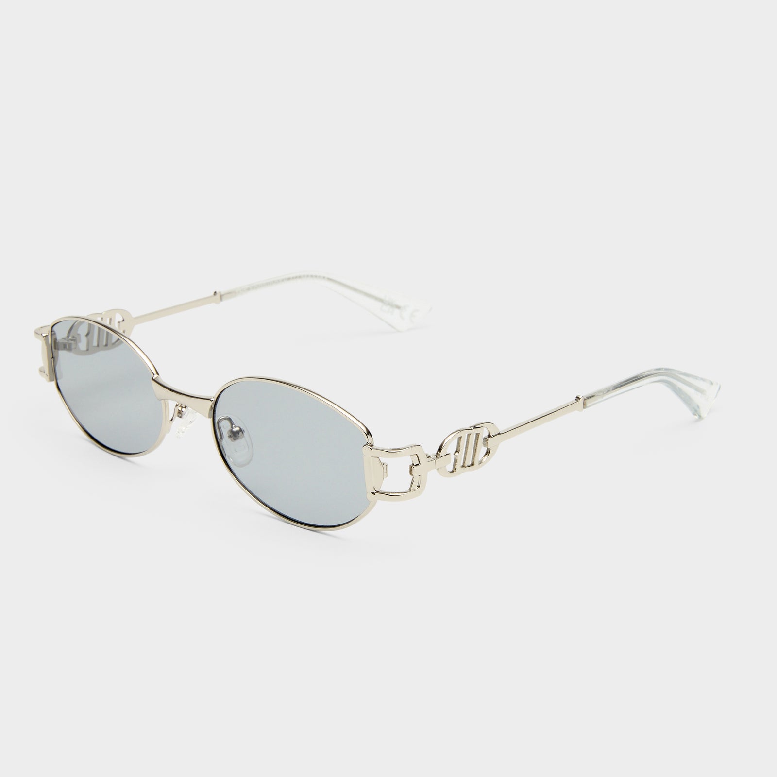 The Forbidden Silver Uni-Sex Oval Sunglasses | Le Specs