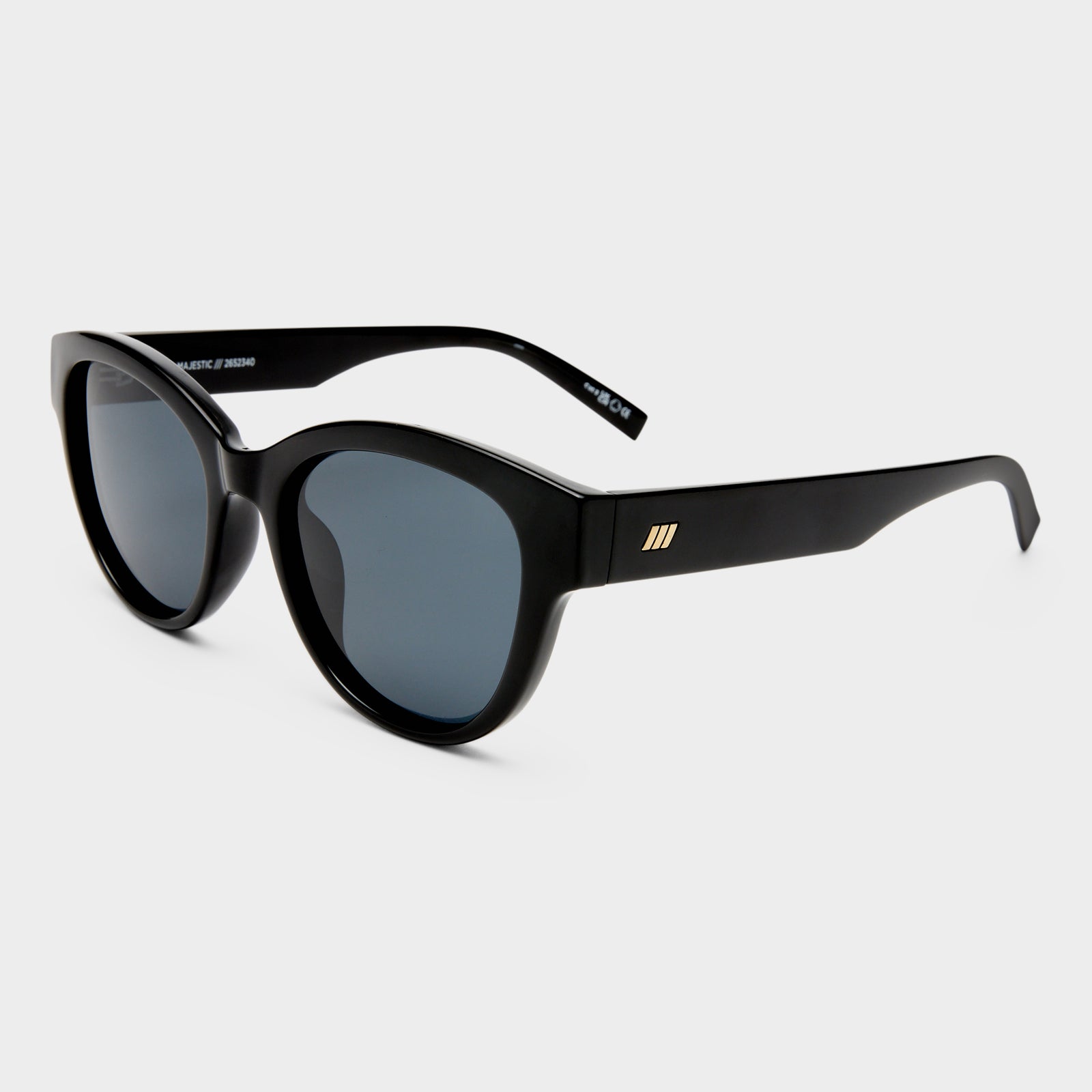 Majestic Black Female Round Sunglasses | Le Specs