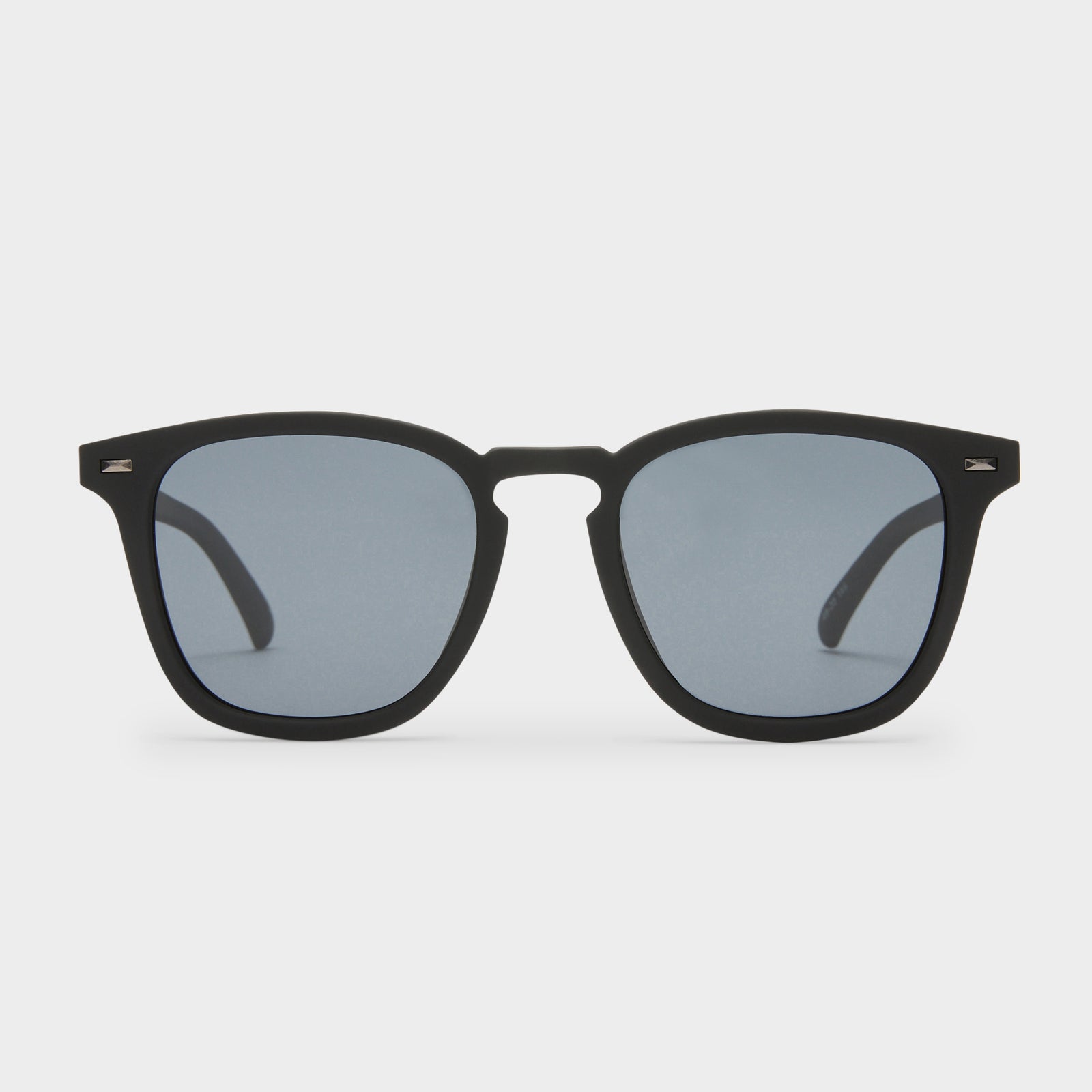 No Biggie Black Rubber Uni-Sex Square Sunglasses | Le Specs