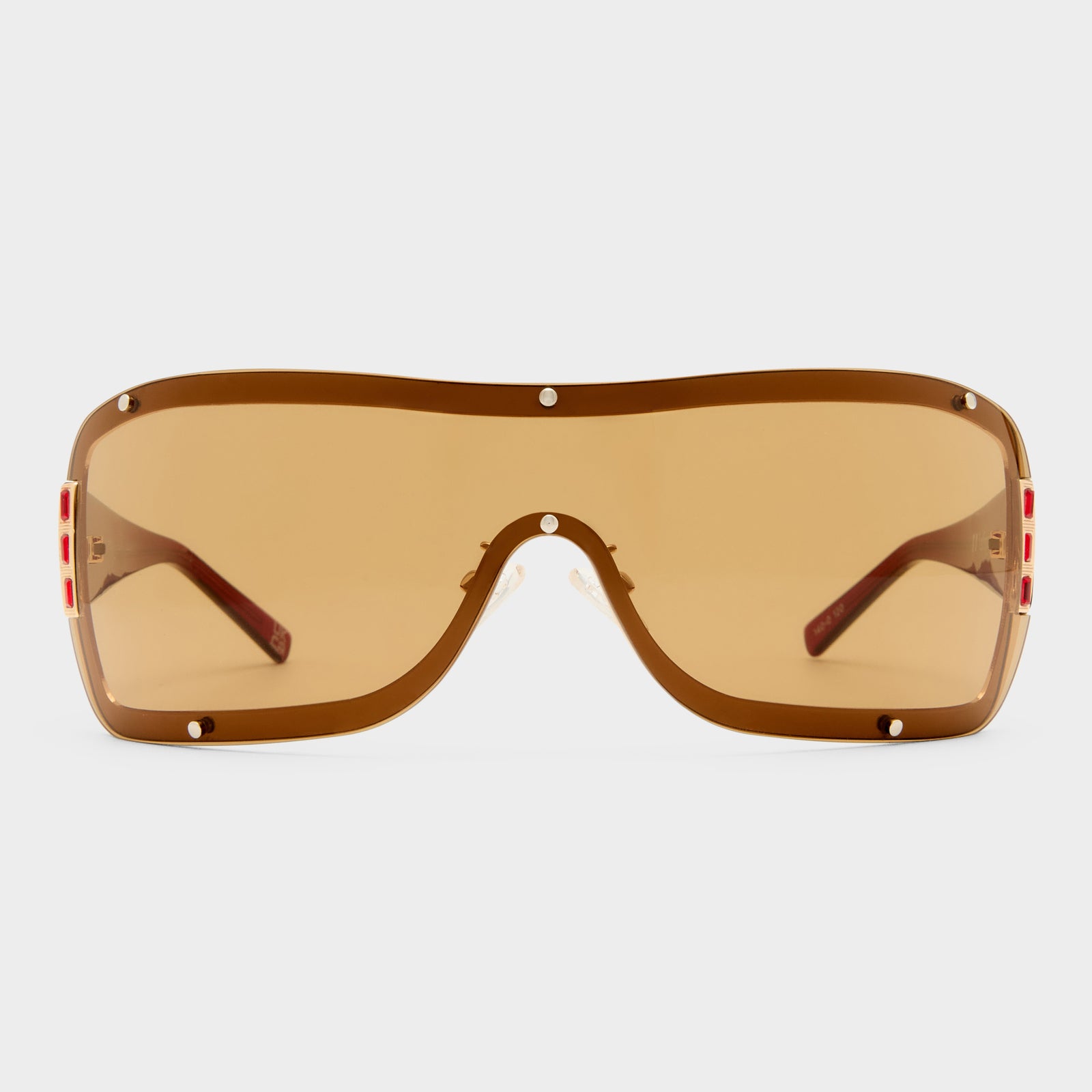 Veiled Bright Gold Vermilion Female Shield Sunglasses | Le Specs