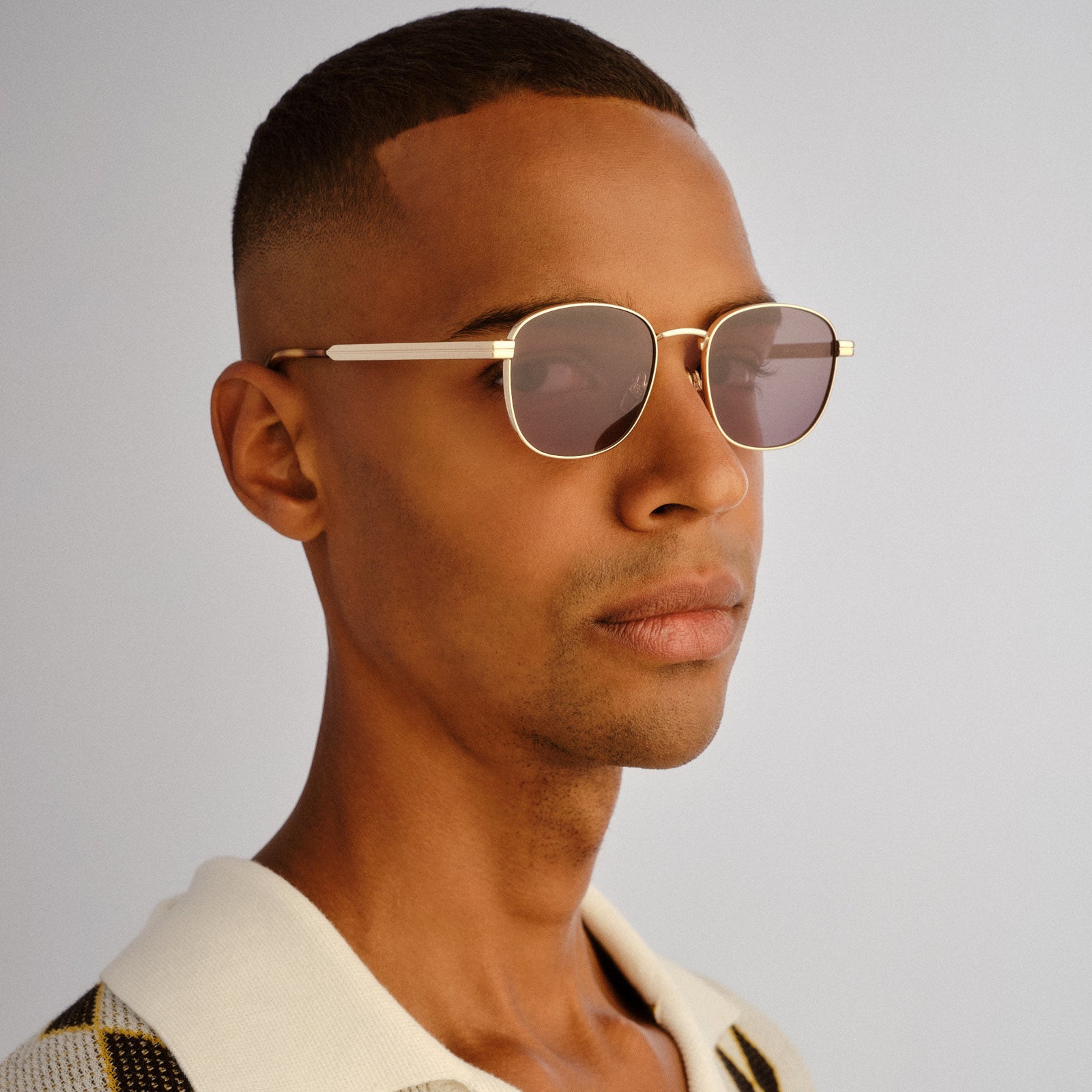 Zenith Gold Uni-Sex Square Sunglasses | Le Specs