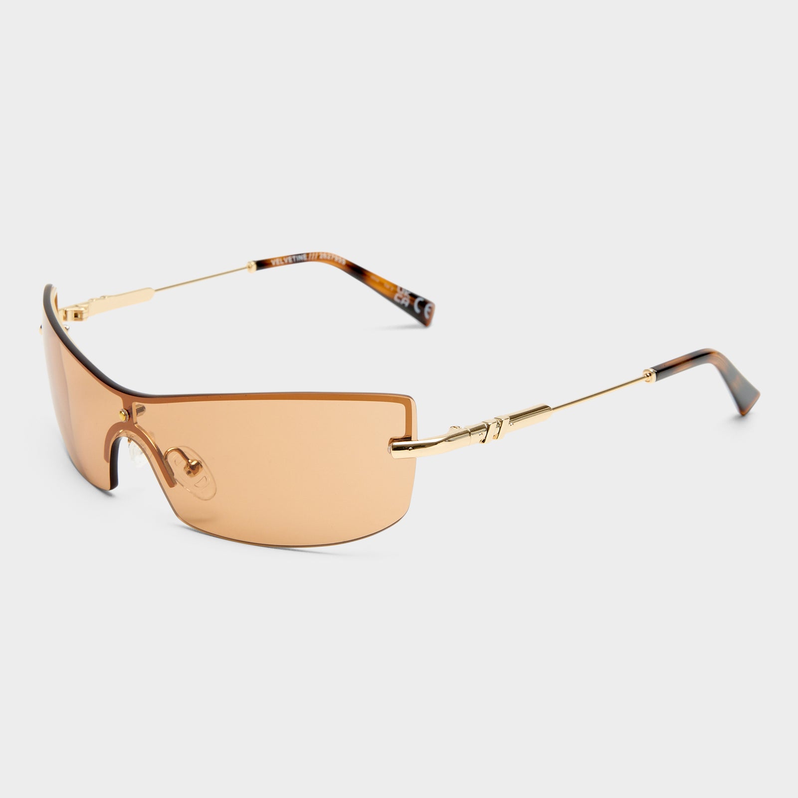 Velvetine Gold Uni-Sex Wrap Sunglasses | Le Specs