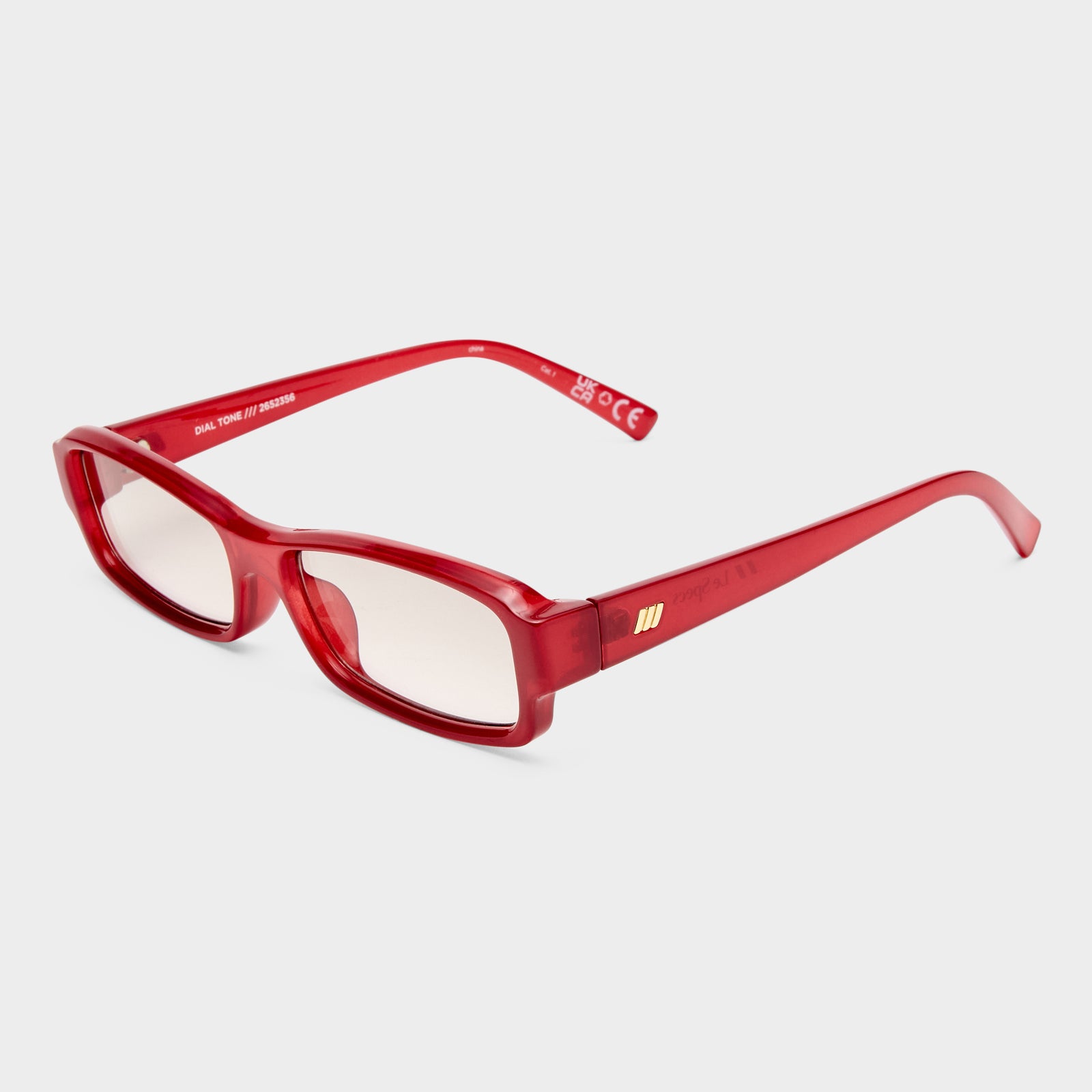 Dial Tone Cranberry Uni-Sex Rectangle Sunglasses | Le Specs