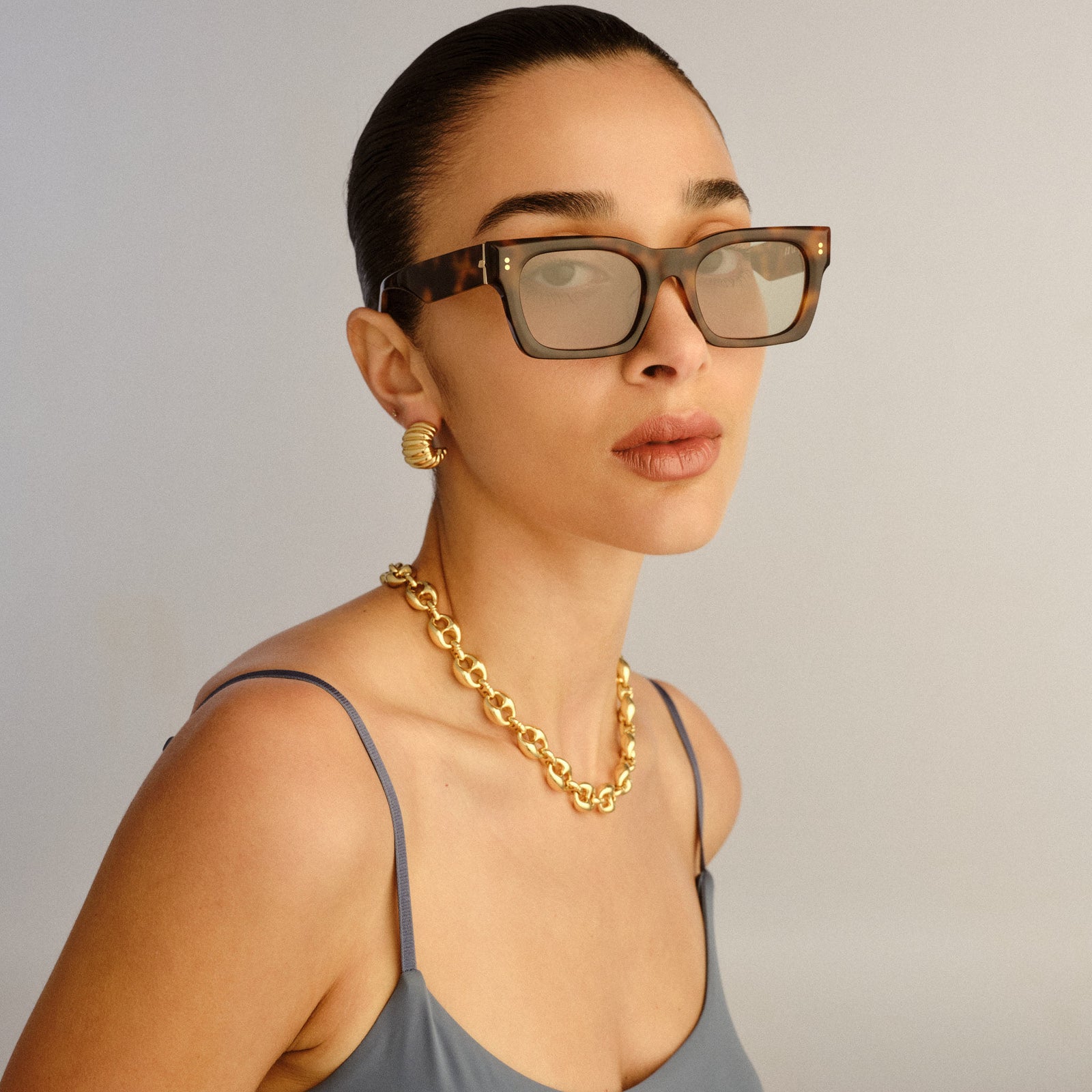 Lucent Honey Tort Uni-Sex D-Frame Sunglasses | Le Specs