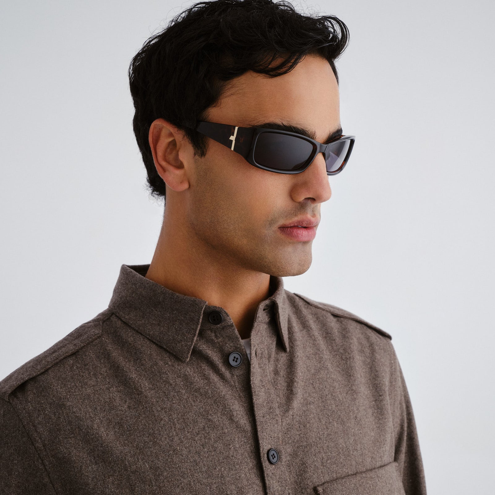 Du Jour Tortoiseshell Uni-Sex Rectangle Sunglasses | Le Specs
