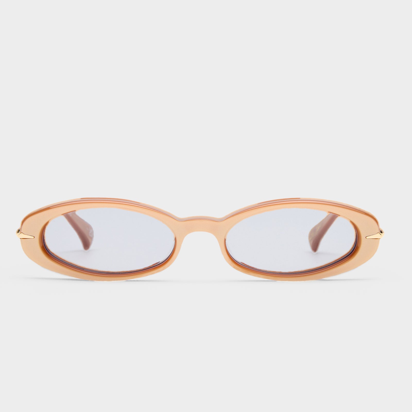 Numero Doce Champagne Velvet Female Oval Sunglasses | Le Specs
