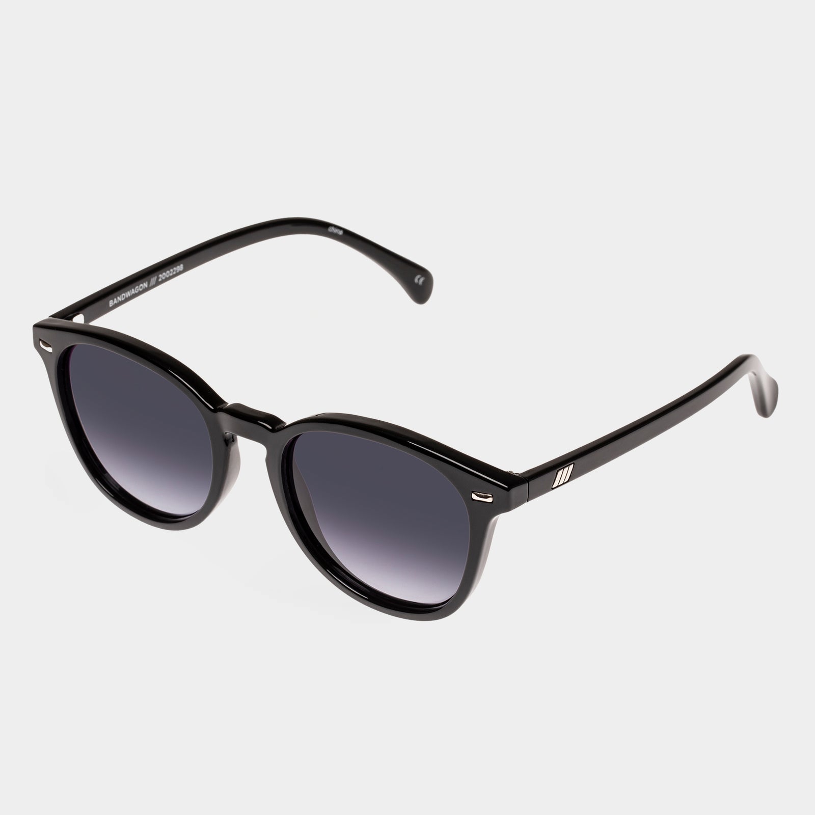 Bandwagon Black Uni-Sex Round Sunglasses | Le Specs