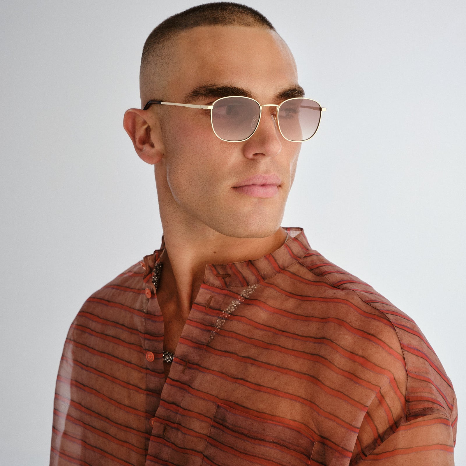 Neptune Deux Gold Uni-Sex Square Sunglasses | Le Specs
