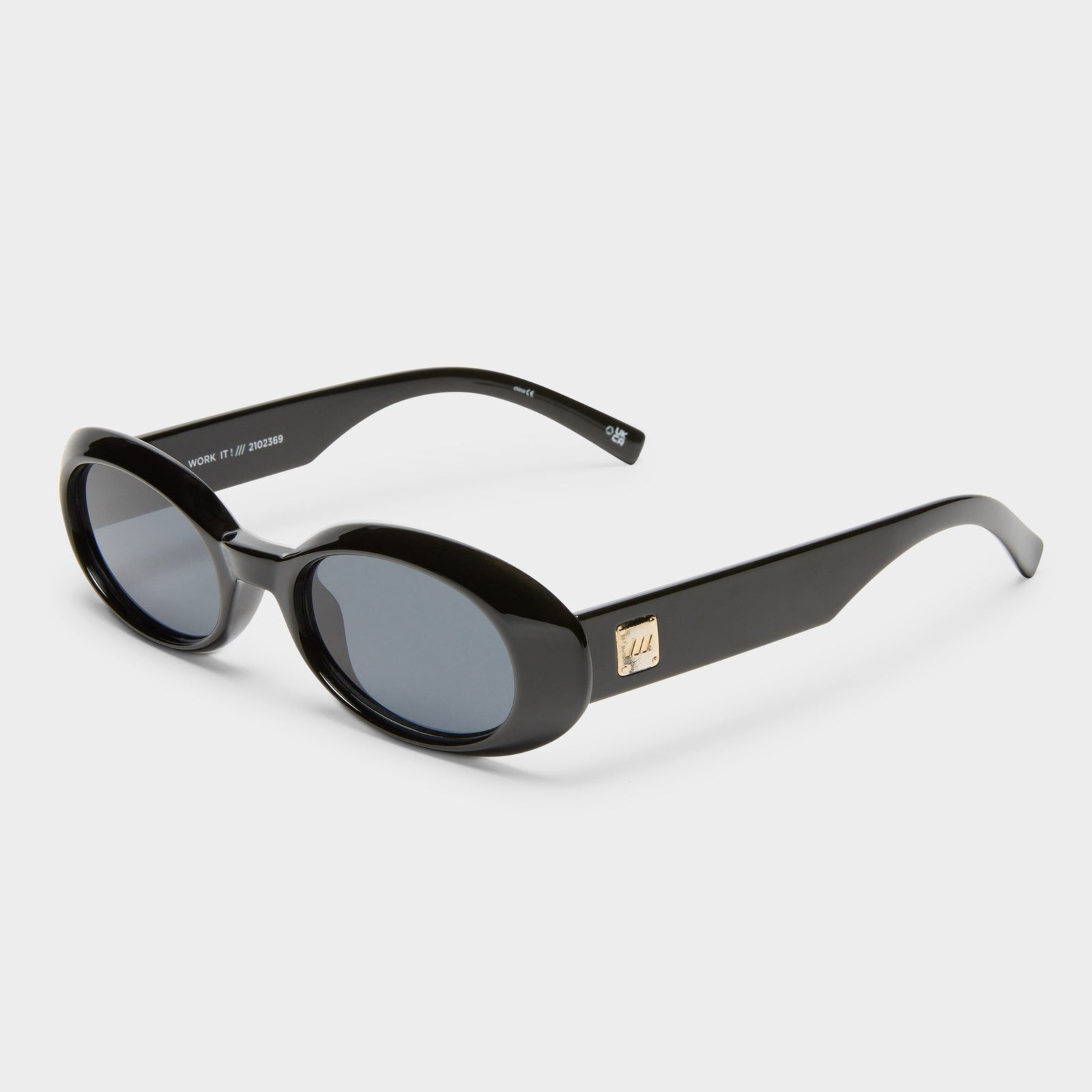 Work It Black Uni-Sex Oval Sunglasses | Le Specs