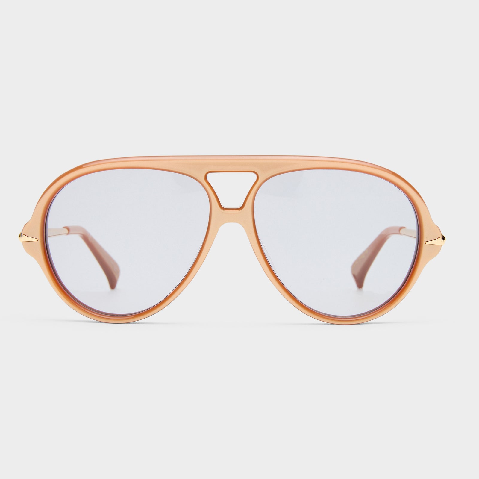 Numero Once Champagne Velvet Female Aviator Sunglasses | Le Specs