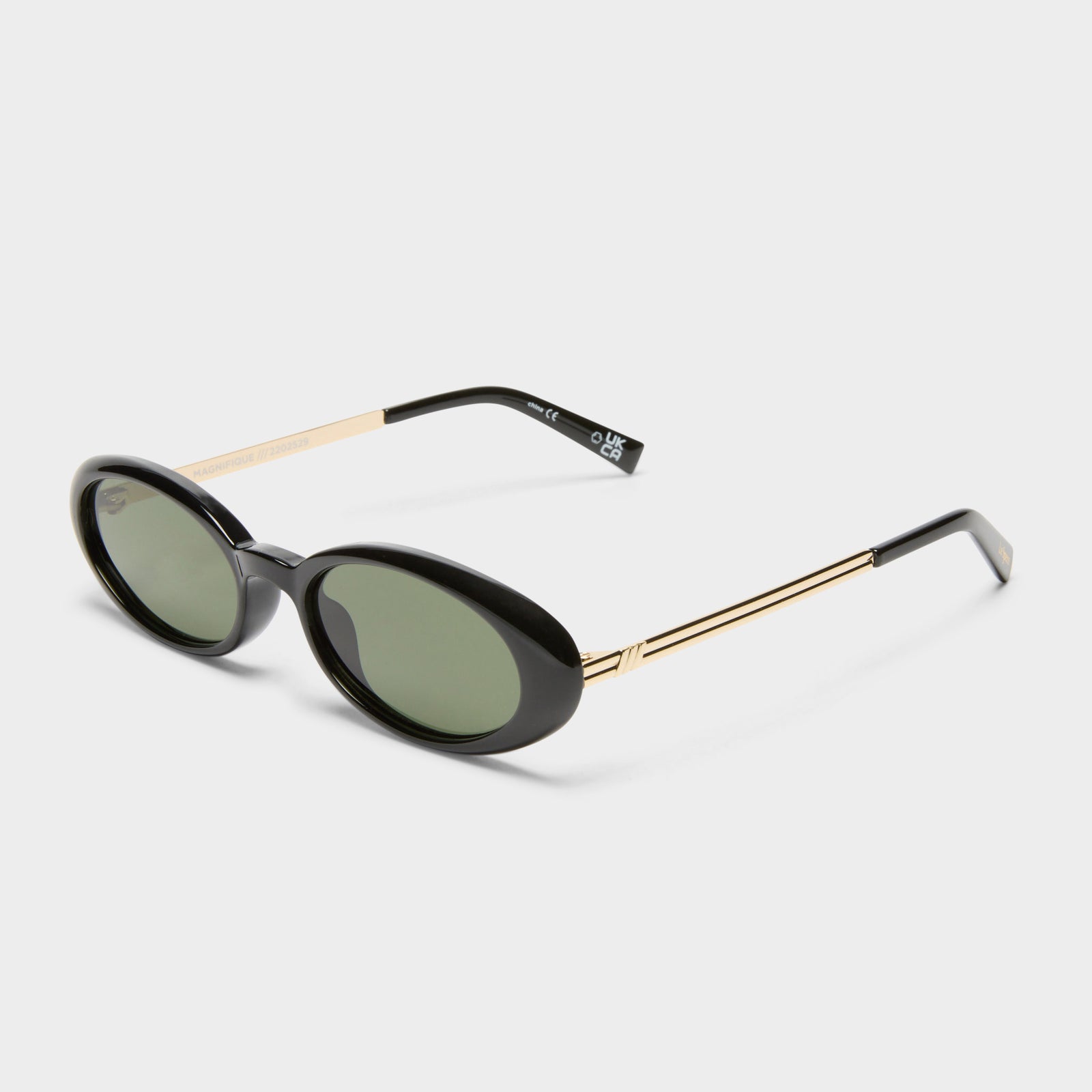 Magnifique Black Female Oval Sunglasses | Le Specs