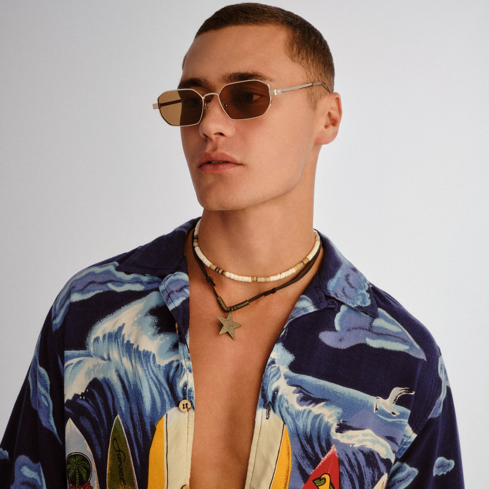 Mythic Gold Uni-Sex Square Sunglasses | Le Specs